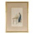 Woman in a Blue Dress Threading Silk Chinese Watercolor in Gilt Frame For Sale