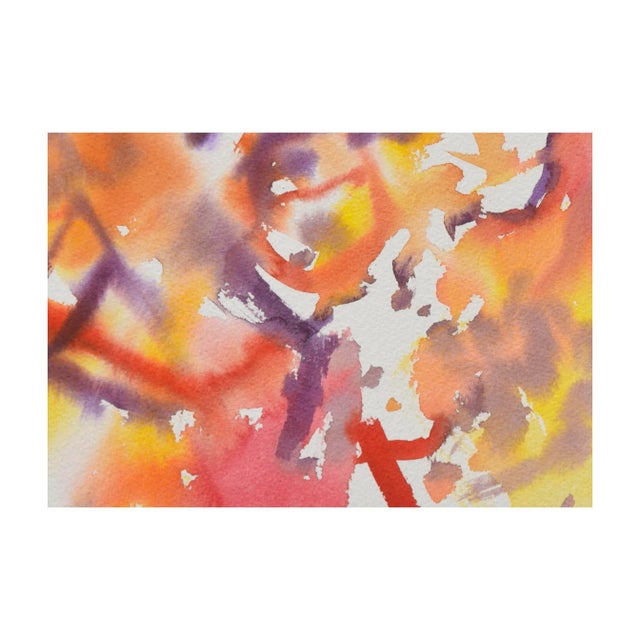 Abstract watercolor with beautiful sunset colors by Les (Leslie Luverne) Anderson (American, 1928-2009). From the estate...