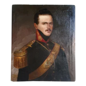 Early 19th Century Portrait Painting of an Imperial Artillery Officer