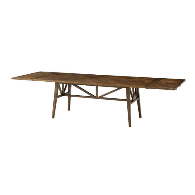 Dark Oak Parquetry Extending Dining Table For Sale In Greensboro - Image 6 of 10