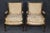 Late 19th Century Pair of Antique French Louis XVI Style Silk Upholstered Armchairs For Sale - Image 5 of 12