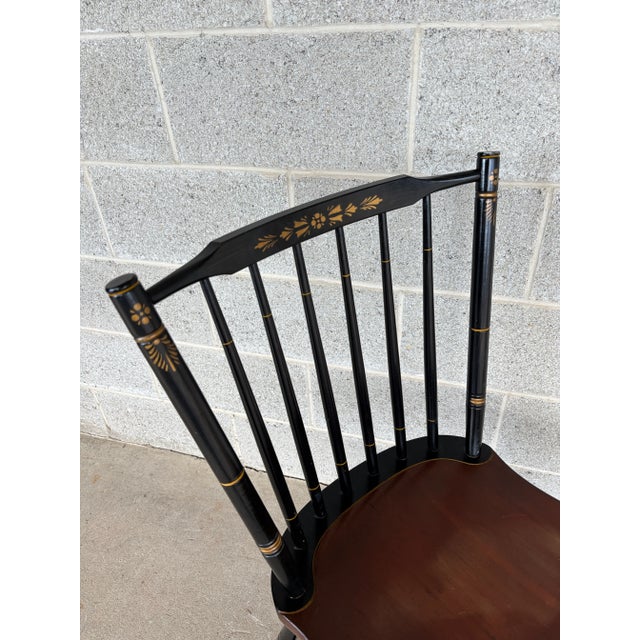 Description: Hitchcock Black Harvest Maple & Pine Stick Back 440 Side Chair. Original Finish Paint Decorated. Solid...