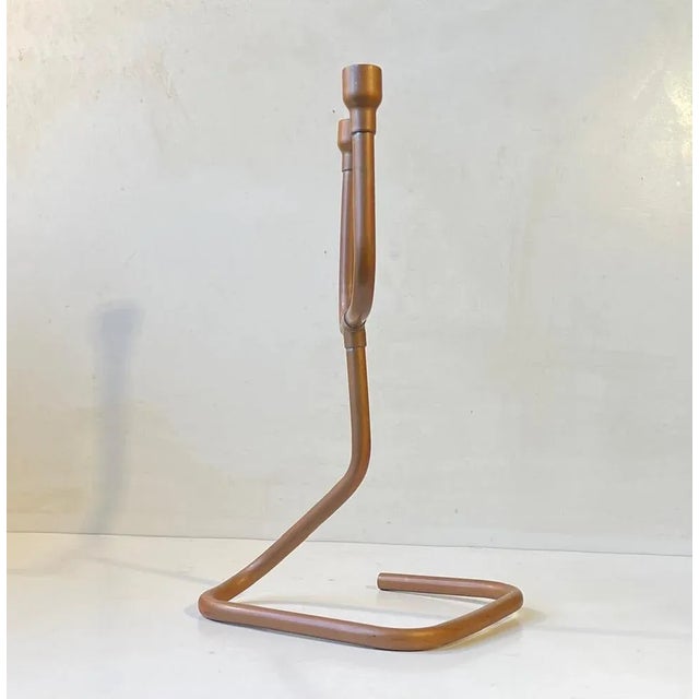 1970s Vintage Danish Steampunk Candleholder in Copper Pipe, 1970s For Sale - Image 5 of 7