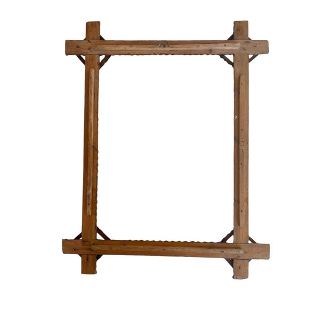 Tramp Art Frame Antique #2 For Sale In Aspen - Image 6 of 7