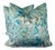 Printed Velvet in Aqua 22” Pillows-A Pair For Sale