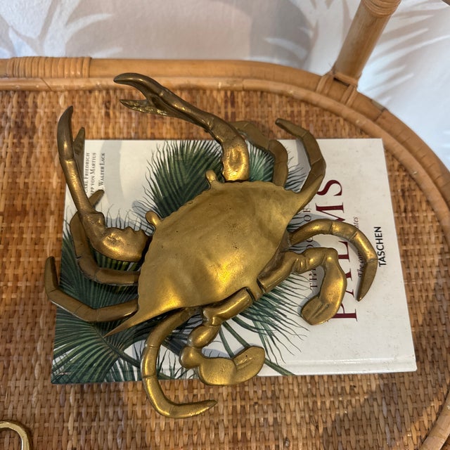 Brass Large Vintage Brass Crab Ashtray/Trinket Box For Sale - Image 8 of 10