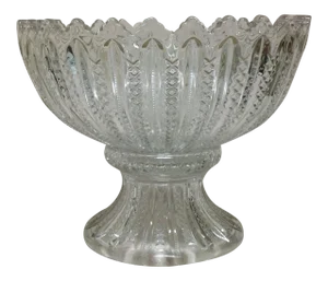 Antique Eapg Punch Bowl & Stand Duncan Miller Mardi Gras- 2 Pieces