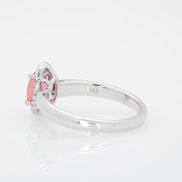 Gia 1.1Ct Padparadscha Sapphire Ring With Natural Diamonds in Solid 14k Gold, Size 6.75 For Sale - Image 9 of 9