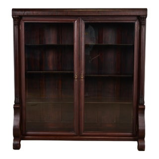 R. J. Horner Style American Empire Carved Mahogany Double Bookcase, Circa 1890s For Sale