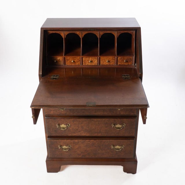 Modern Mid 20th Century Diminutive Burl Desk For Sale - Image 3 of 18