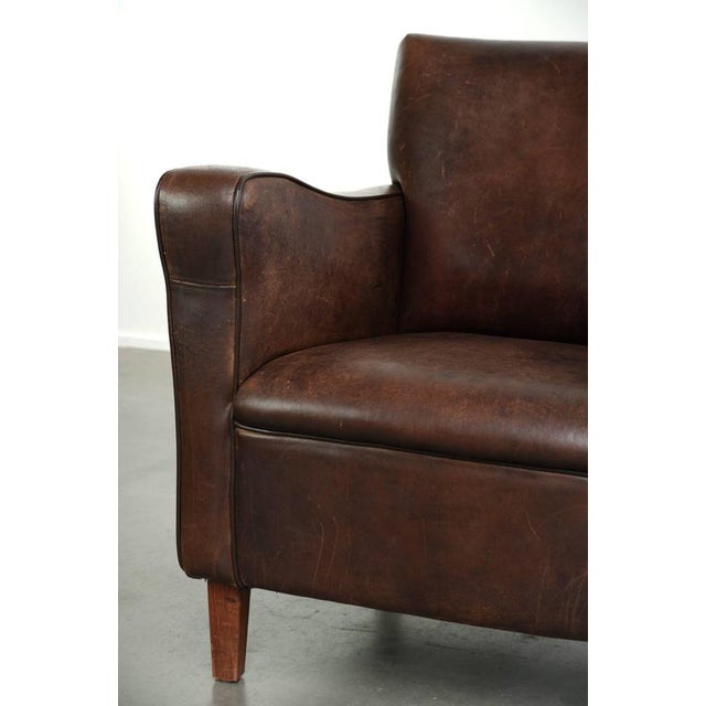 Vintage English Sheepskin Armchair For Sale - Image 9 of 13
