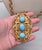 Vintage 1960s Signed Napier Goldtone Cabochon Faux-Turquoise Pendant Necklace For Sale - Image 9 of 10
