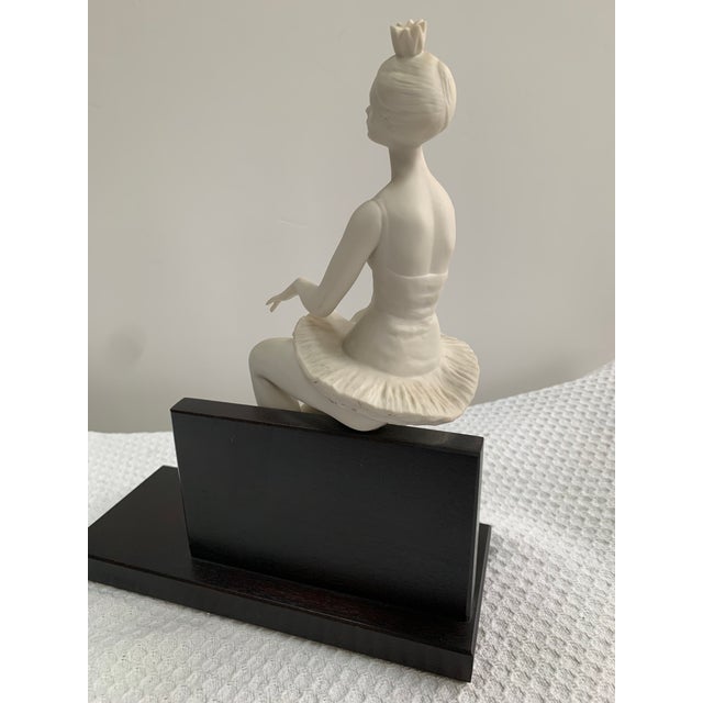 Cybis Ballerina "On-Cue" Bisque Figurine on Wooden Base For Sale - Image 4 of 13