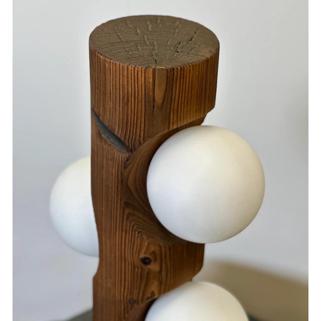 Brutalist Sculptural Table Lamp in Pine from Temde Leuchten For Sale - Image 12 of 16