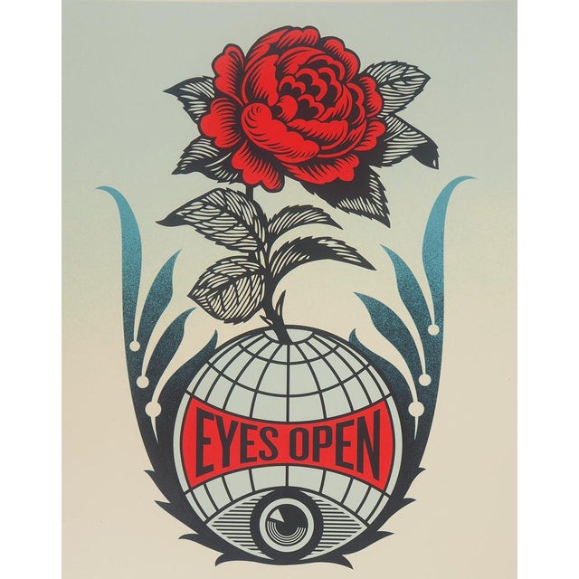 Shepard Fairey, aka Obey Giant (1970) Eyes Open Original color lithograph Signed and dated 2020 in pencil On wove paper,...
