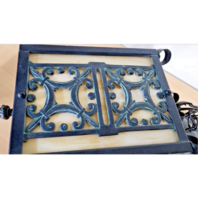 Antique, Caramel Slag Glass Pendant Light For Sale - Image 10 of 15