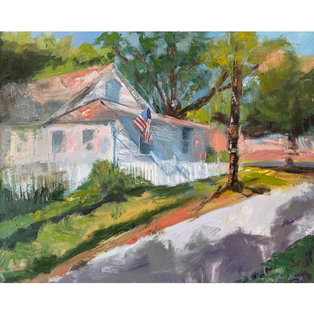 On the Corner, Original Oil Painting by Julia Lawing For Sale