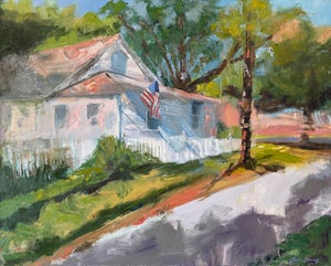 On the Corner, Original Oil Painting by Julia Lawing