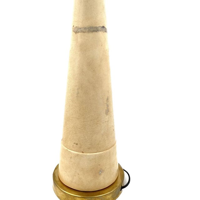 Conic Parchment and Brass Table Lamp, France, 1960s For Sale - Image 17 of 18