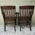 Early 21st Century Vintage Wood Courthouse Chairs by Monroe Benbrook & Co. Chicago Set of 2 For Sale - Image 5 of 12