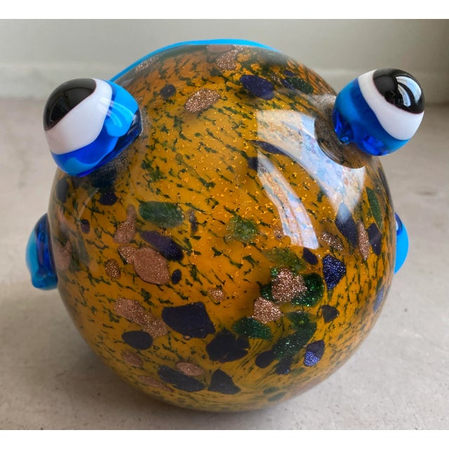 Vintage Italian Murano Glass Frog Dish With Gold Flecks For Sale In Tampa - Image 6 of 8