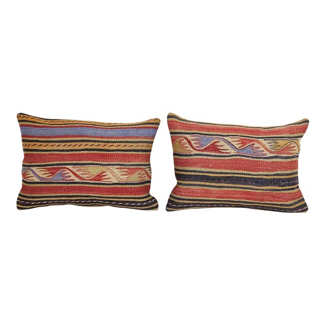 Striped Kilim Cushion Cover - a Pair For Sale