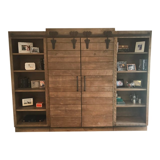 Arhaus Sliding Barn Door Media Wall Unit Chairish