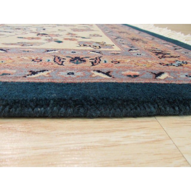 Fine Modern Oriental Blue Persian Floral Medallion Design Large Wool Rug Carpet For Sale In New York - Image 6 of 7