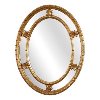 Neo-Classical Style Tilted Oval Mirror from Deknudt, Belgium, 1950s For Sale
