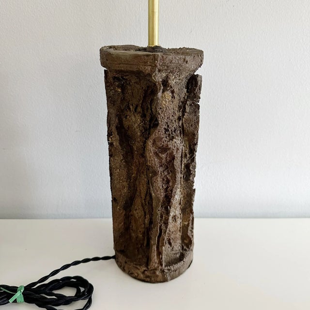 Pair Brutalist Mid Century Lamps Signed For Sale In West Palm - Image 6 of 12