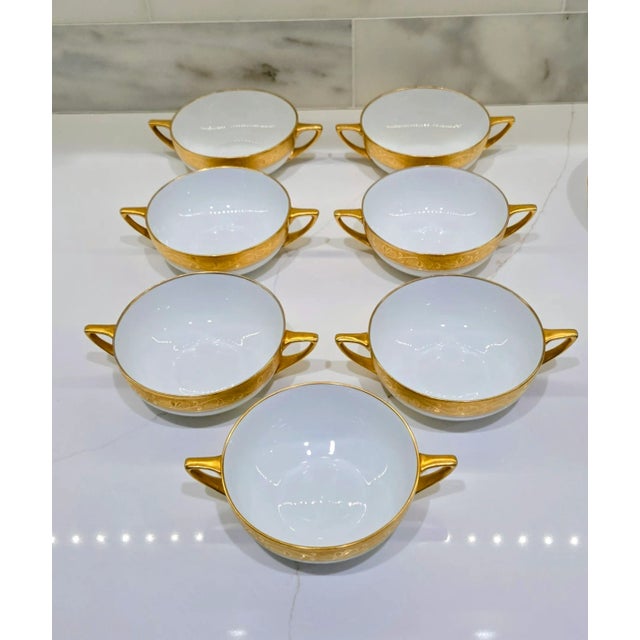 Pickard China Thomas Bavaria Pickard 24k Gold Tea Set – 19 Pieces, 7 Cups & Saucers For Sale - Image 4 of 11