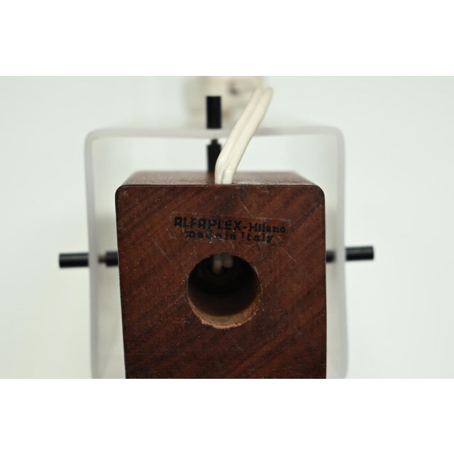 Wood Vintage Table Lamp from Alfaplex Milano, Italy, 1960s For Sale - Image 7 of 9