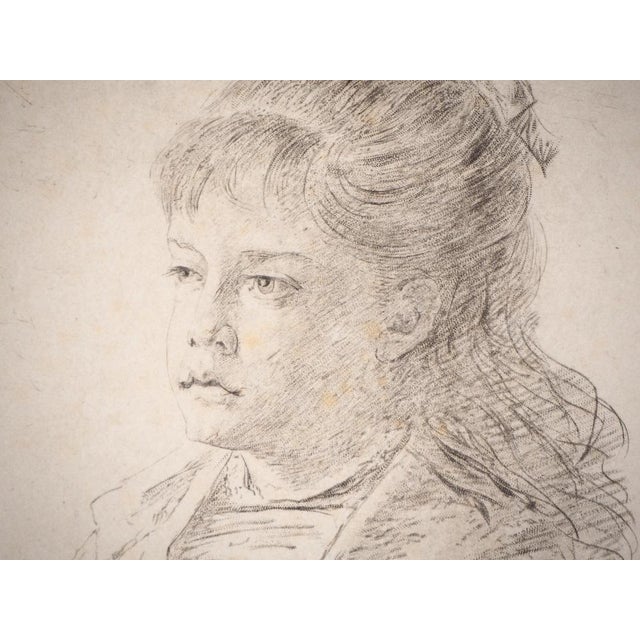 Paul Adolphe Rajon, Female Portrait, Original Signed Etching For Sale - Image 3 of 6