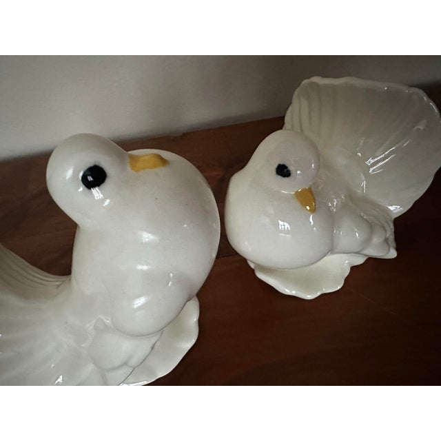 Late 20th Century Vintage Late 20th Century Ceramic “Love Birds” Doves- Set of 2 For Sale - Image 5 of 11