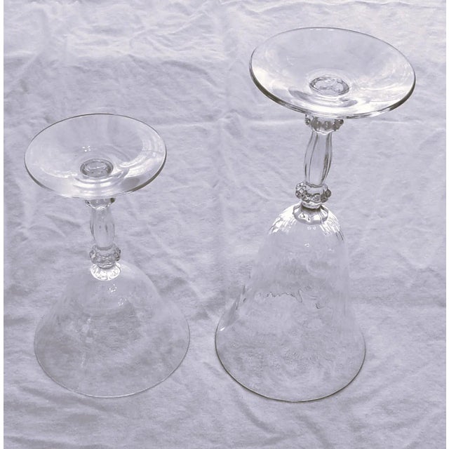 The Cambridge Caprice Crystal Clear Stemmed Glasses are a vintage set of elegant wine and water glasses manufactured from...