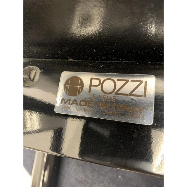 Leather Italian Pozzi Chairs, 1980s, Set of 8 For Sale - Image 16 of 17