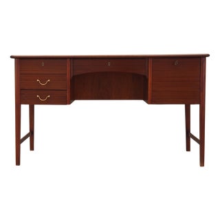 Vintage Danish Mahogany Desk, 1970s For Sale