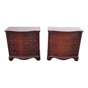 1960s Vintage Dexter Fine Furniture Chippendale Mahogany Dressers, a Pair