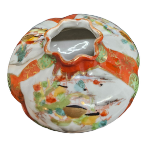 Japan Hand Painted Porcelain Kutani Hair Receiver