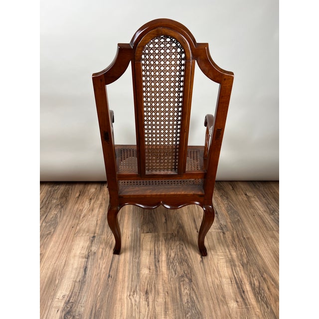 Antique Viennese Walnut Cane Seat Armchair C. Late 19th Century For Sale - Image 4 of 7