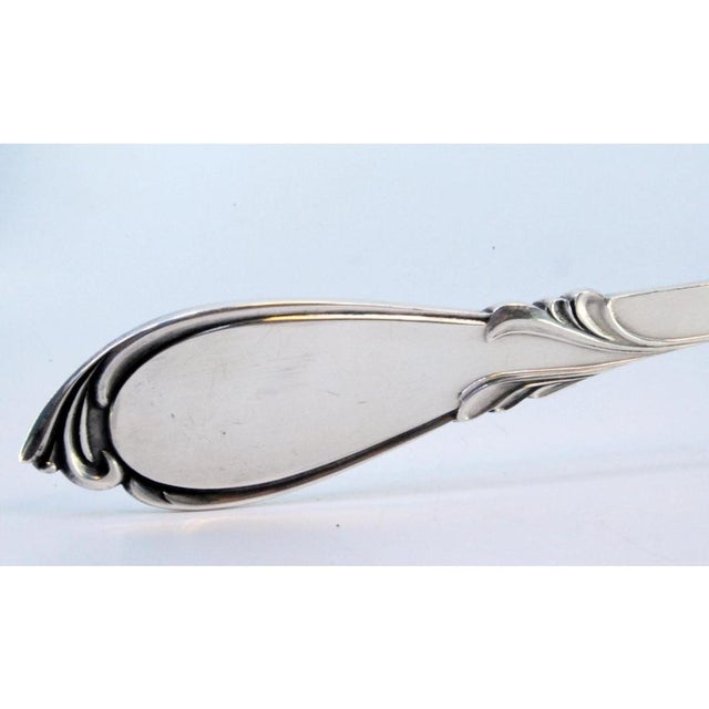 Silver Soup Ladle with Handle Grooves and Monogram Plaque For Sale - Image 6 of 7