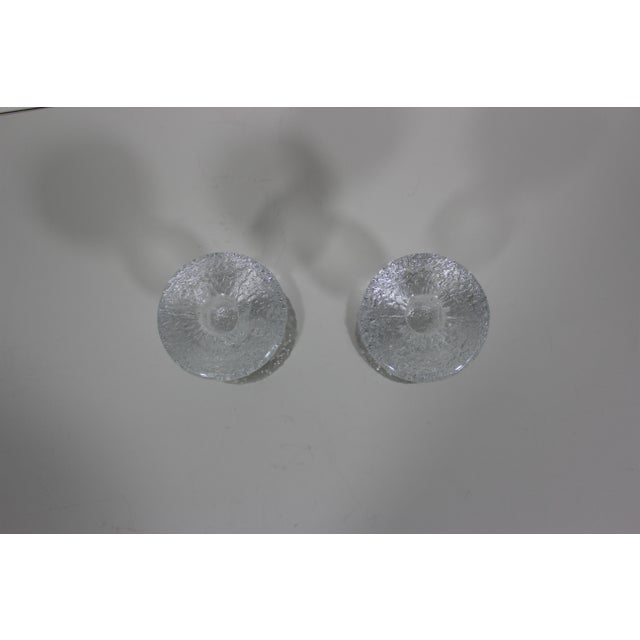 Glass Pair of Iittala Festivo One Ring Glass Candle Holders Signed by Timo Sarpaneva Finland For Sale - Image 7 of 8