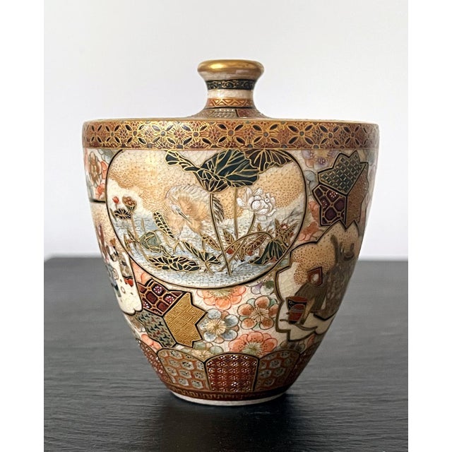 Japonisme Fine and Rare Miniature Satsuma Vase by Taizan Yohei For Sale - Image 3 of 17