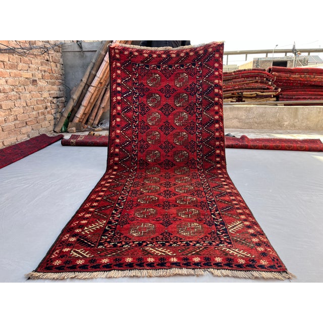 Vintage Afghan Ersari Turkmen Bokhara Gallery Rug - 8'1" X 3'7" For Sale - Image 12 of 12
