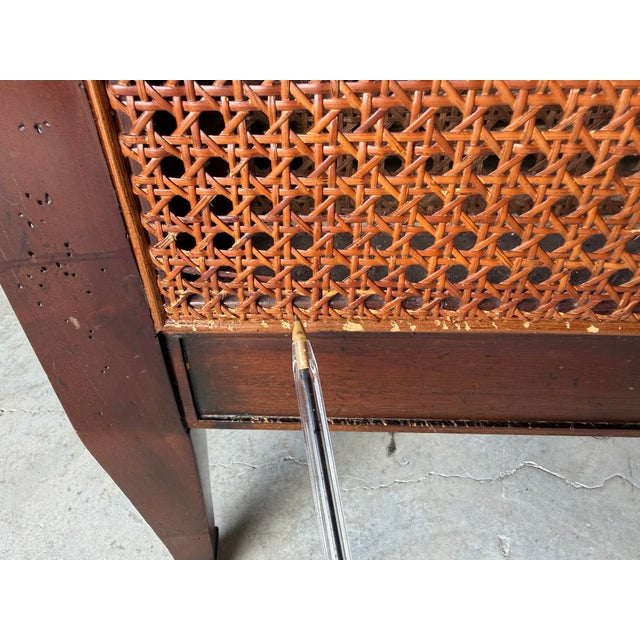 Hollywood Regency Style Baker Furniture “Milling Road” Mahogany Double Caned Settee For Sale - Image 12 of 12