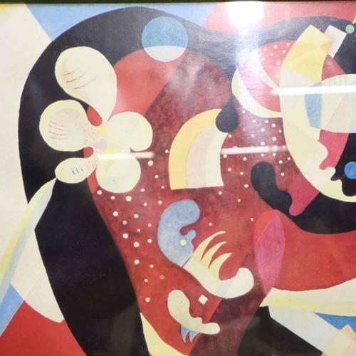 Kandinsky Composition IX Abstract Multicolored Poster in Green Frame