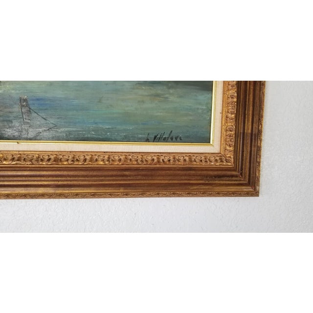 Wood Leo Villatova Cityscape Oil Painting For Sale - Image 7 of 9