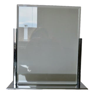 Art Deco Photo Frame in Chromed Brass and Beveled Glass, France, 1930s For Sale