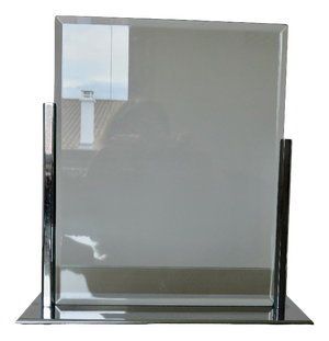 Art Deco Photo Frame in Chromed Brass and Beveled Glass, France, 1930s