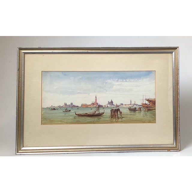 Early 20th Century Early 20th C. Artist Signed Watercolors of Venice and Tuscany Village - A Pair For Sale - Image 5 of 12